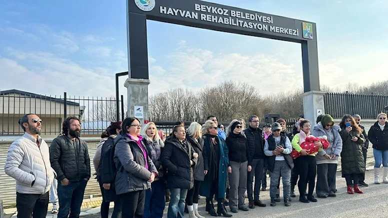 Beykoz’da barınak önünde eylem